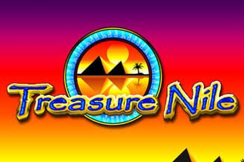 Treasure Nile logo, pyramids inside a circle